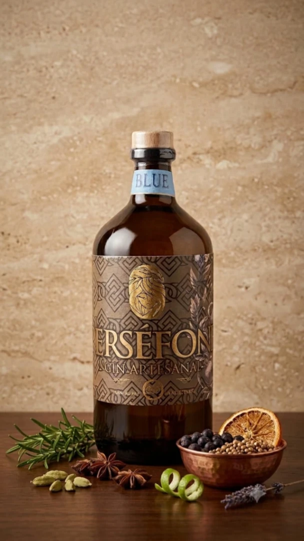 Perséfone Gin 500 cm3 Edición Blue, 13 botánicos, x 6 unidades